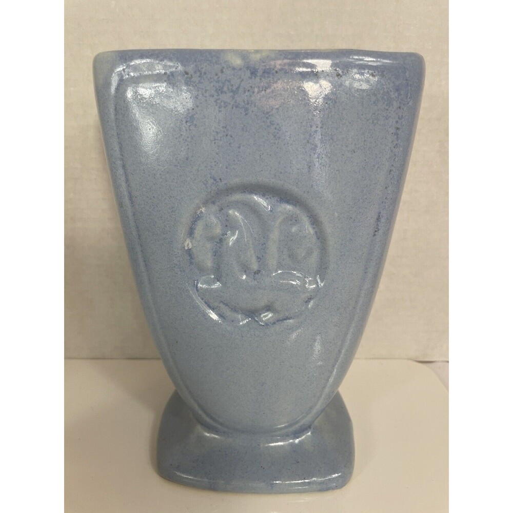 Robinson Ransbottom Vase Art Pottery Gazelle Deer Blue Ceramic 230 MCM VTG Retro - Picture 7 of 16